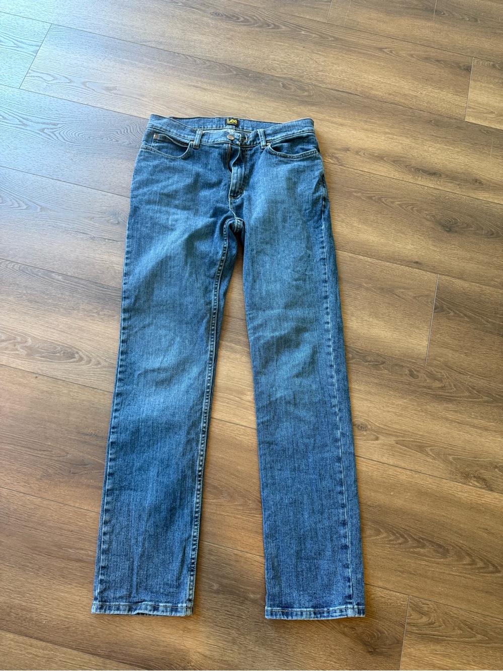 Lee Classic Straight Leg Jeans in Blue Denim